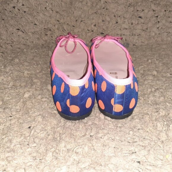 PRETTY BALLERINAS-Rosario-Neon Pink/Orange Polka Dots-Navy Blue-Sz 36-Near MInt - Picture 5 of 7